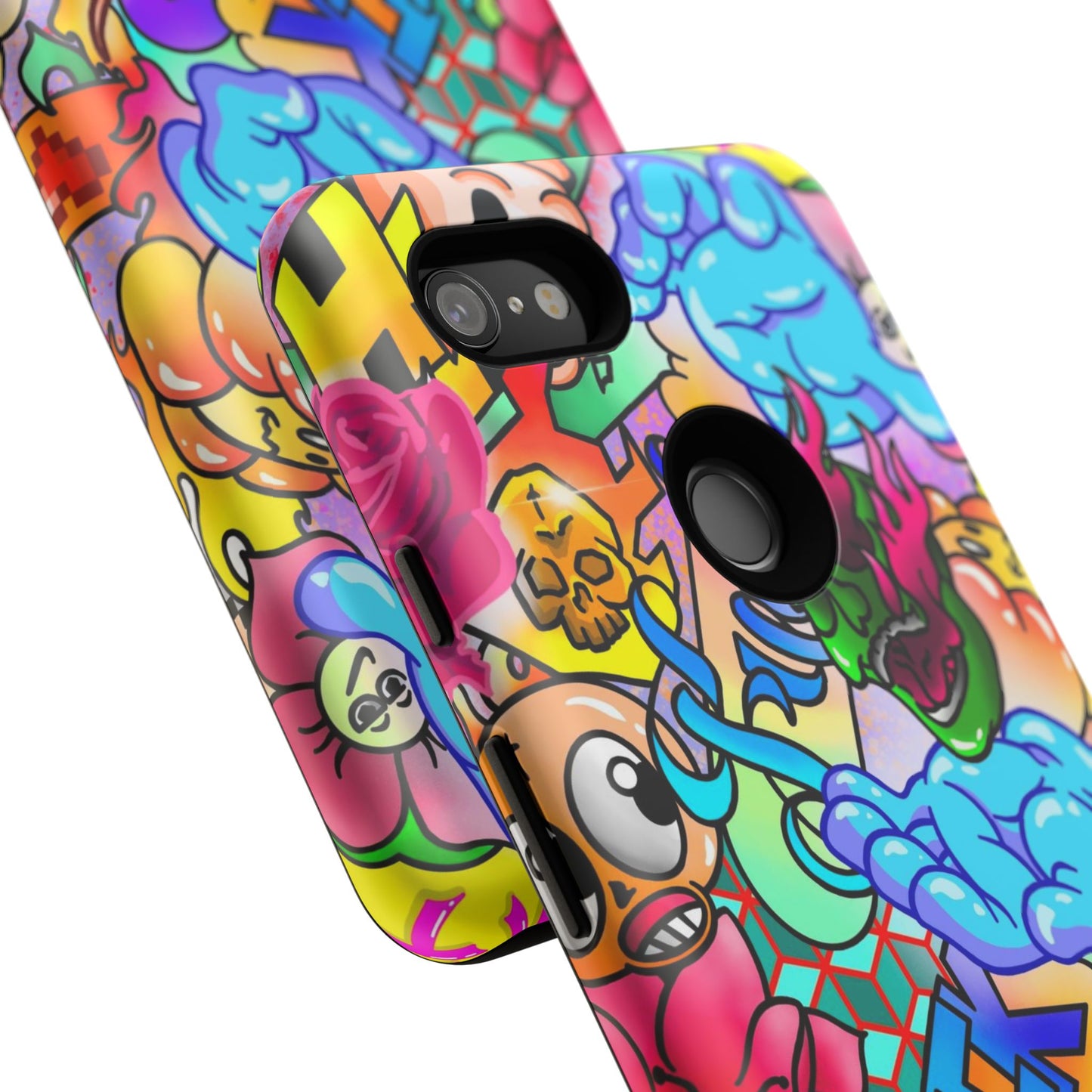 Vibrant Tough Phone Case - Funky Art Design for Gamers & Art Lovers