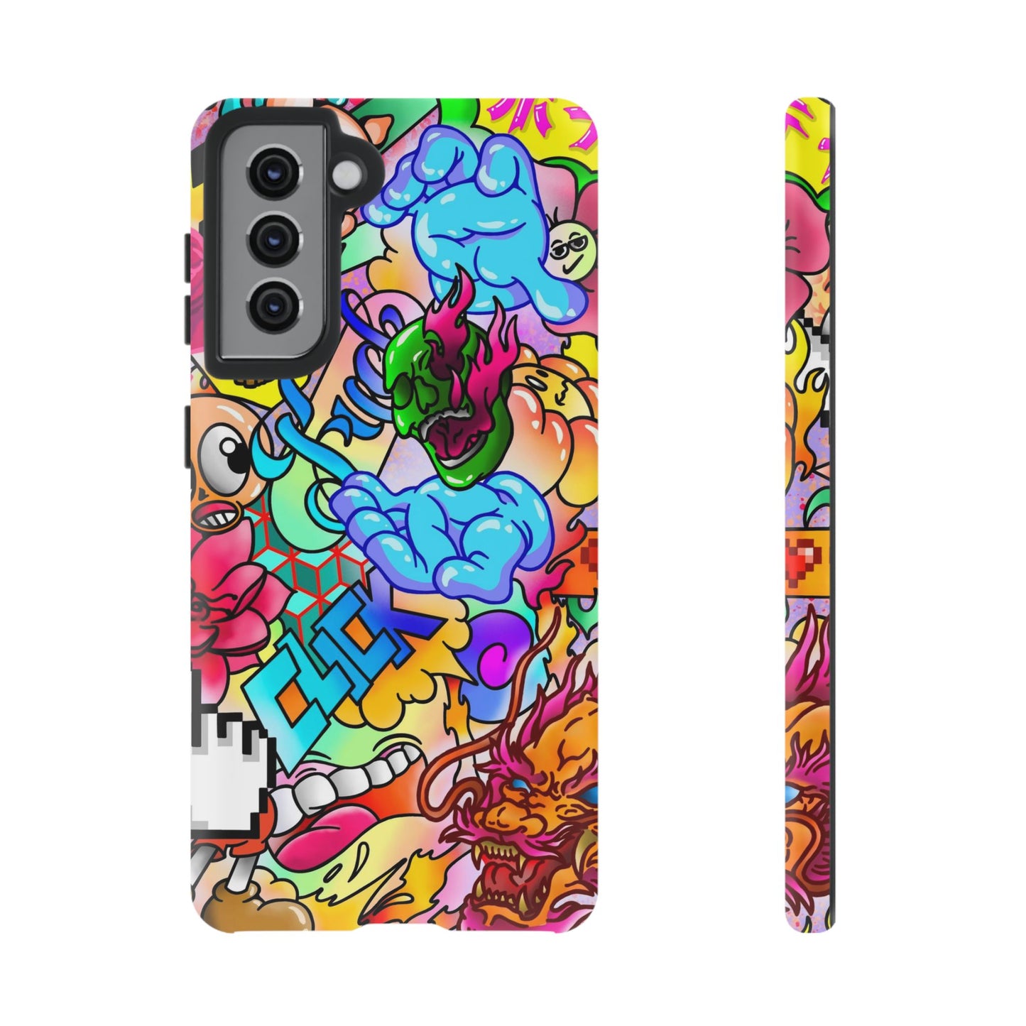 Vibrant Tough Phone Case - Funky Art Design for Gamers & Art Lovers