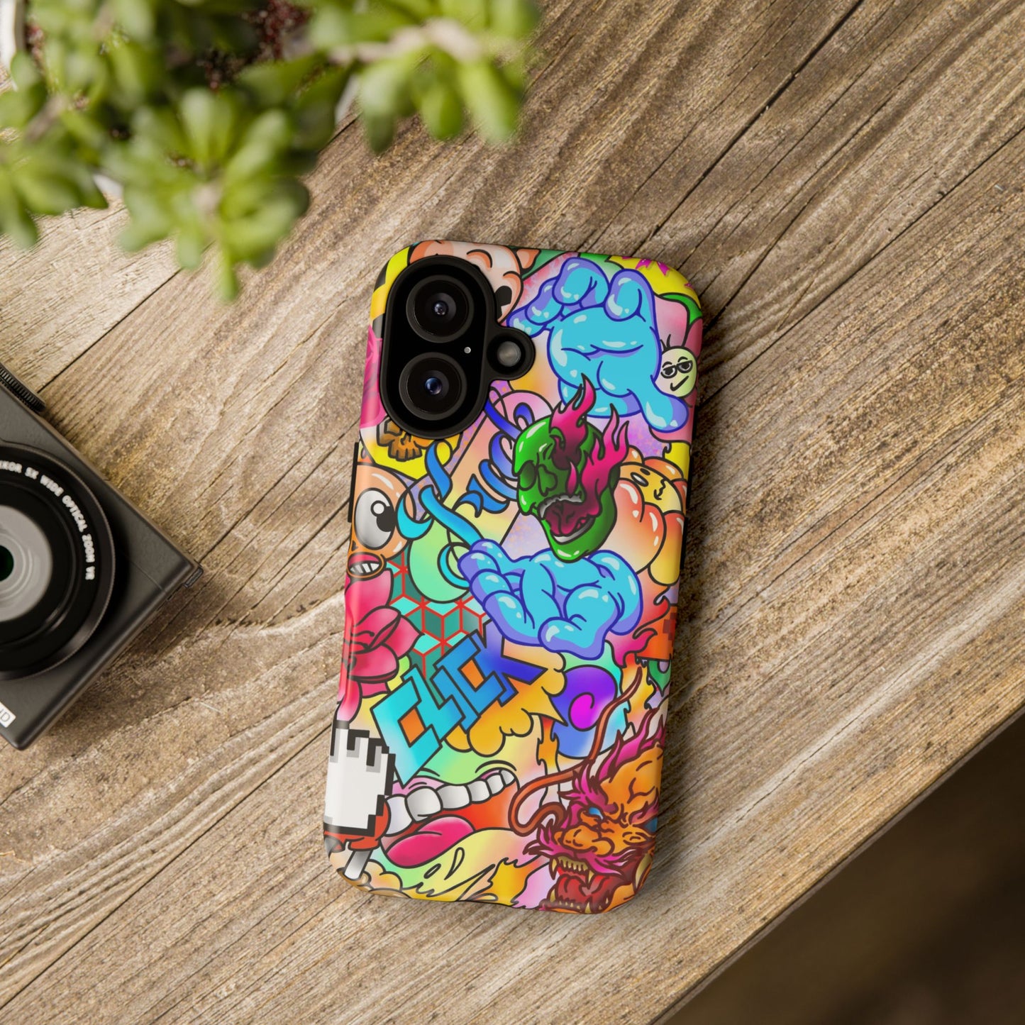 Vibrant Tough Phone Case - Funky Art Design for Gamers & Art Lovers
