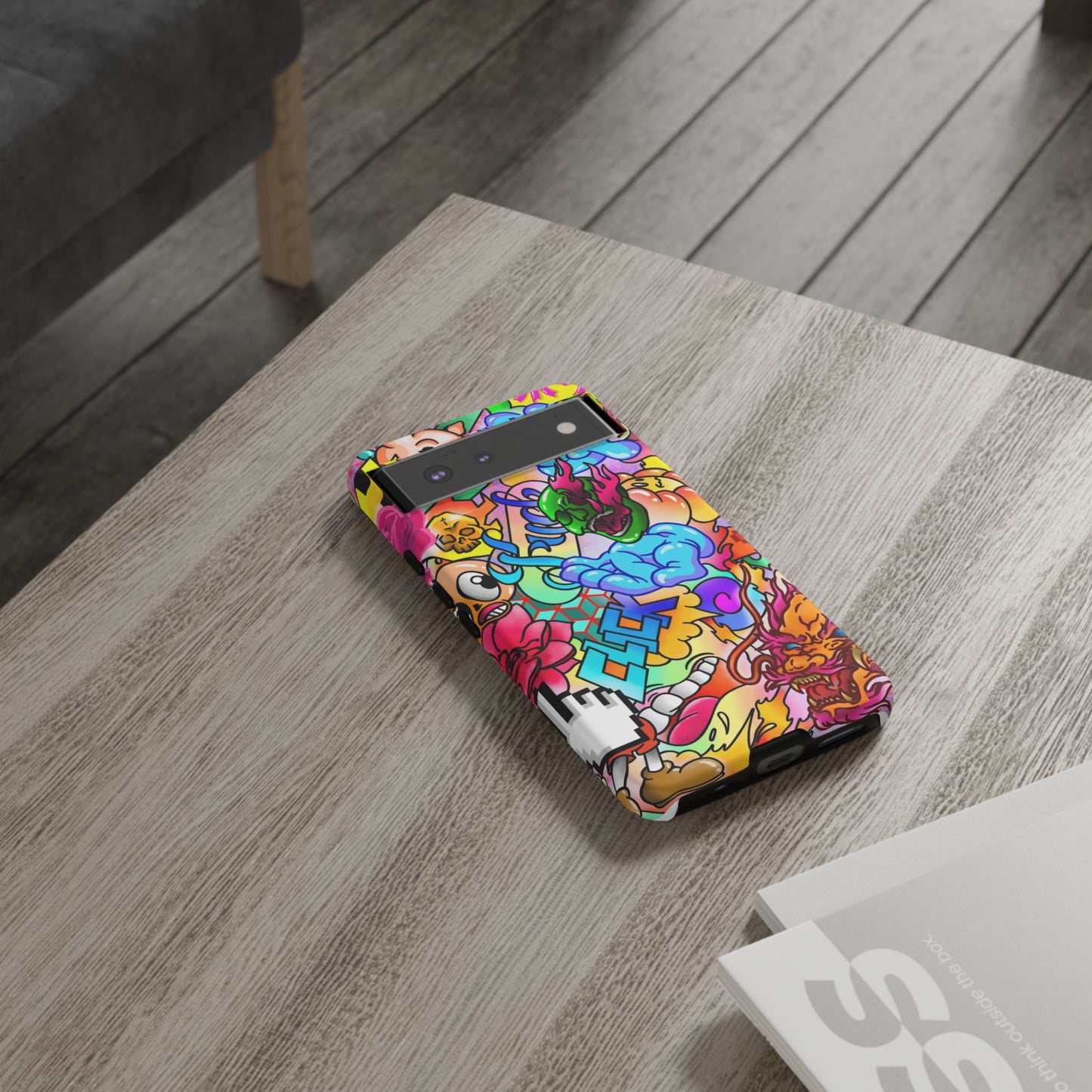 Vibrant Tough Phone Case - Funky Art Design for Gamers & Art Lovers
