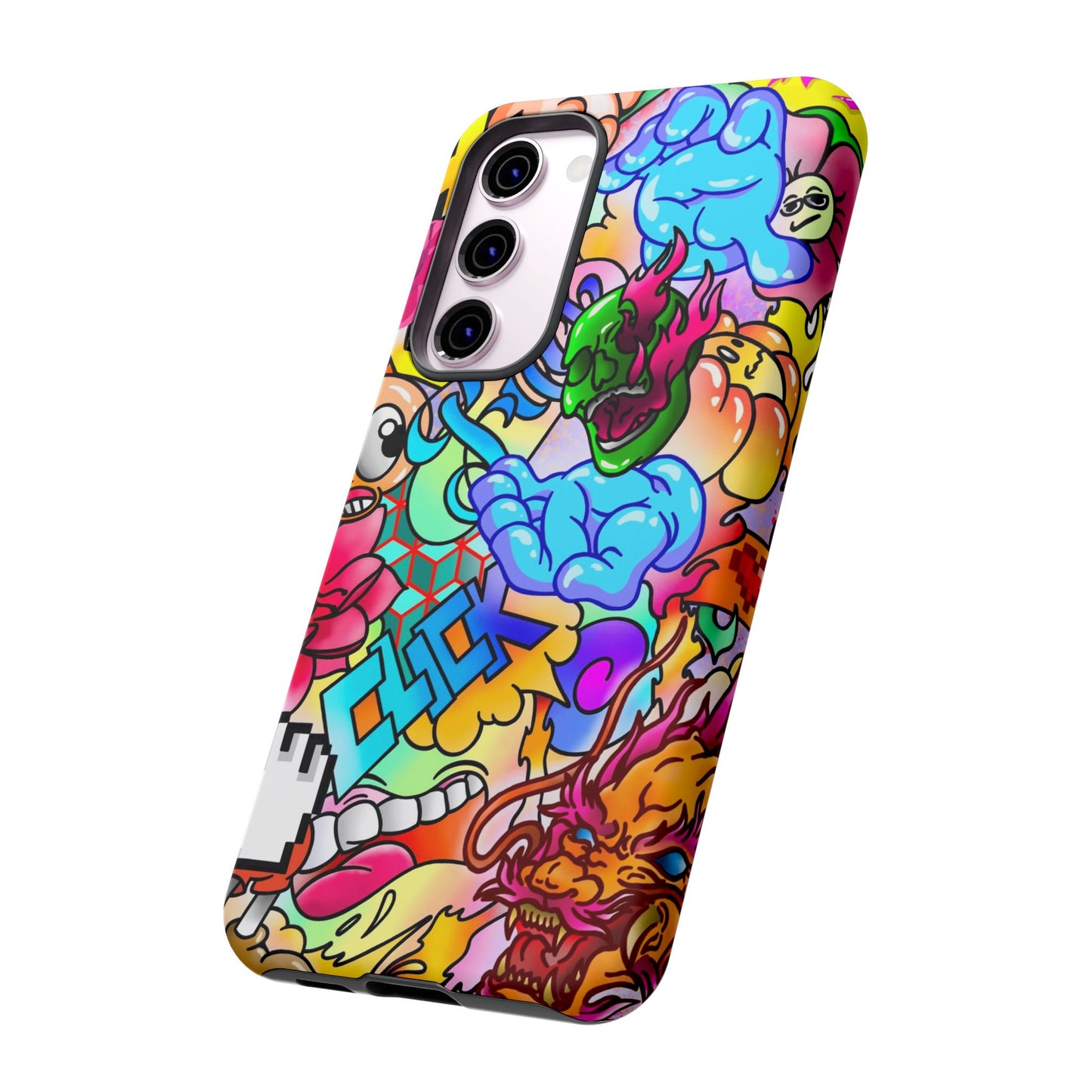 Vibrant Tough Phone Case - Funky Art Design for Gamers & Art Lovers