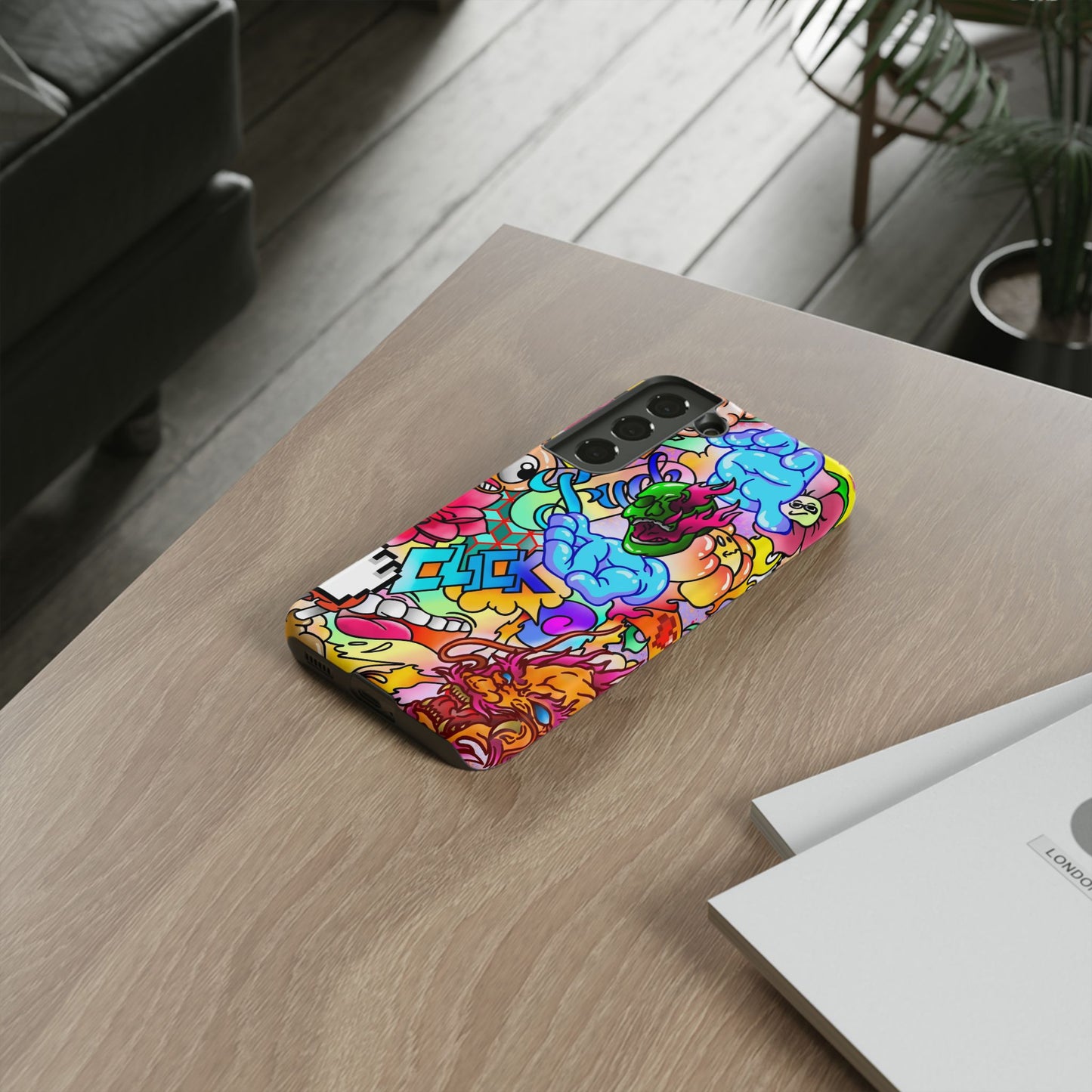Vibrant Tough Phone Case - Funky Art Design for Gamers & Art Lovers