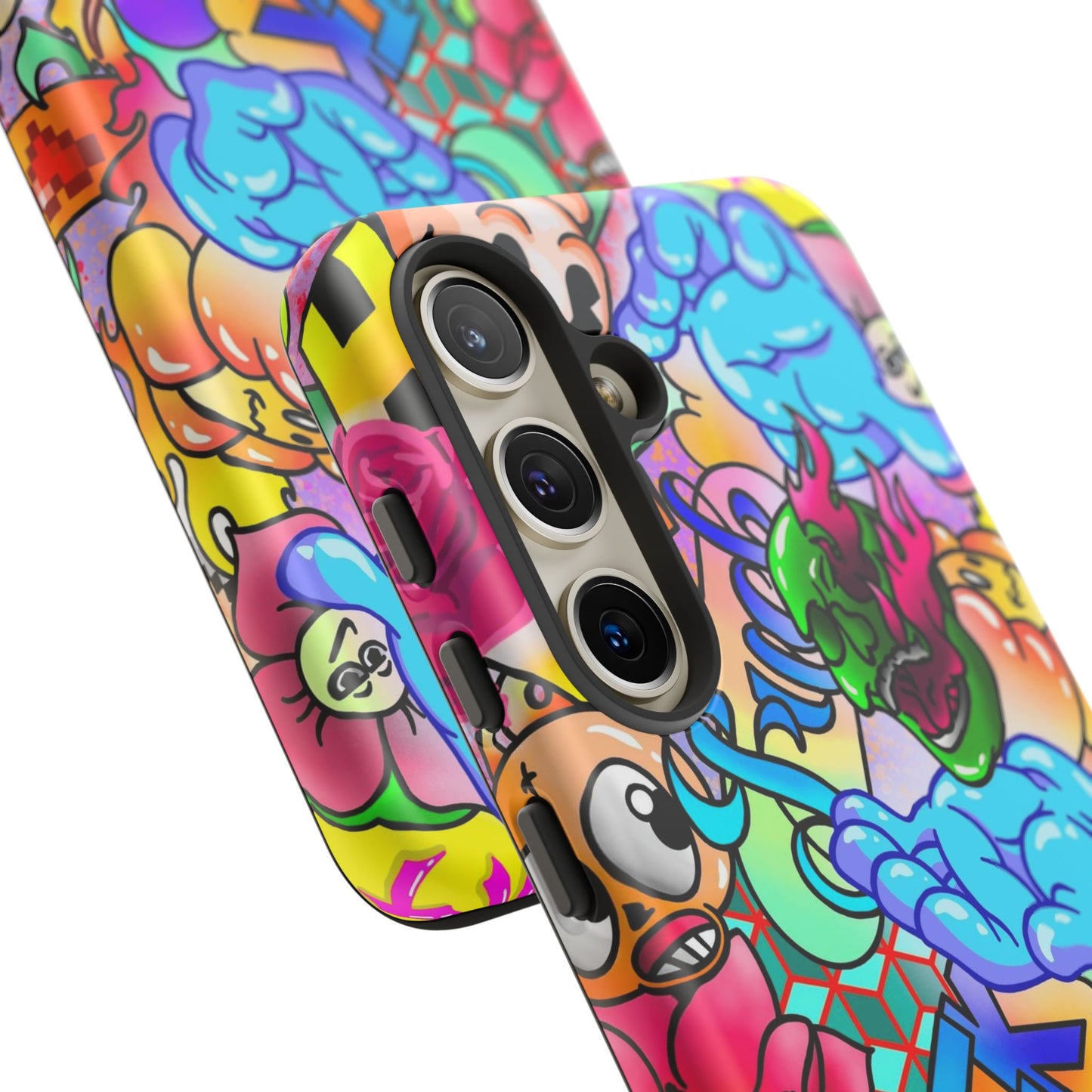 Vibrant Tough Phone Case - Funky Art Design for Gamers & Art Lovers