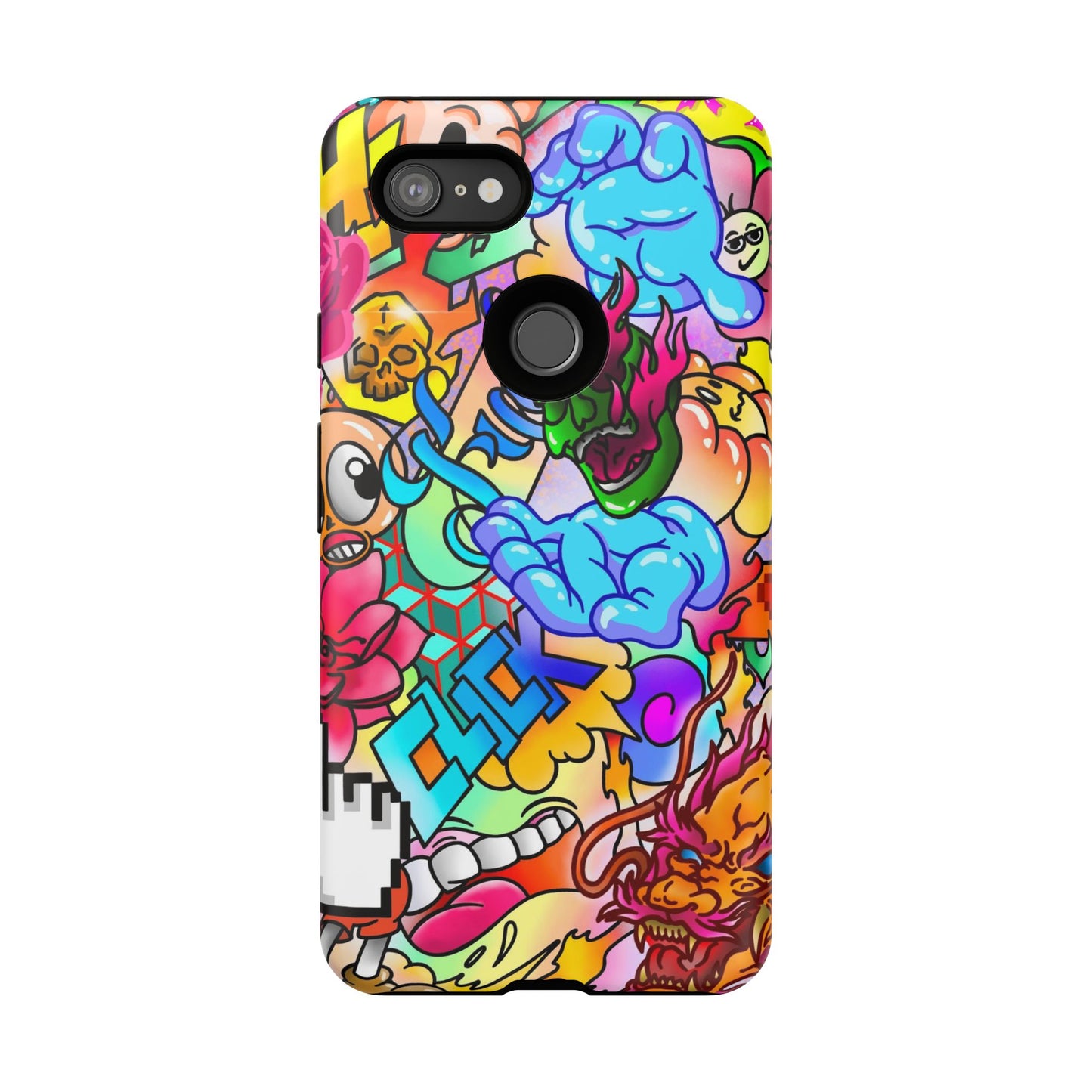 Vibrant Tough Phone Case - Funky Art Design for Gamers & Art Lovers