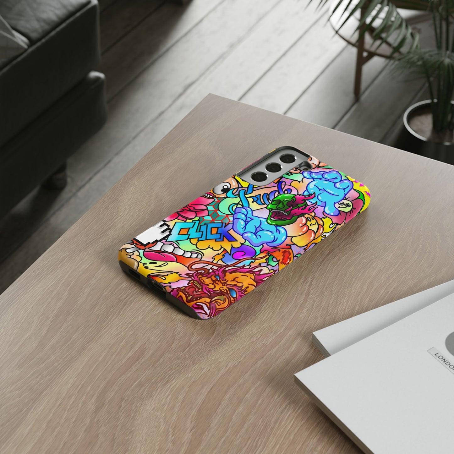 Vibrant Tough Phone Case - Funky Art Design for Gamers & Art Lovers