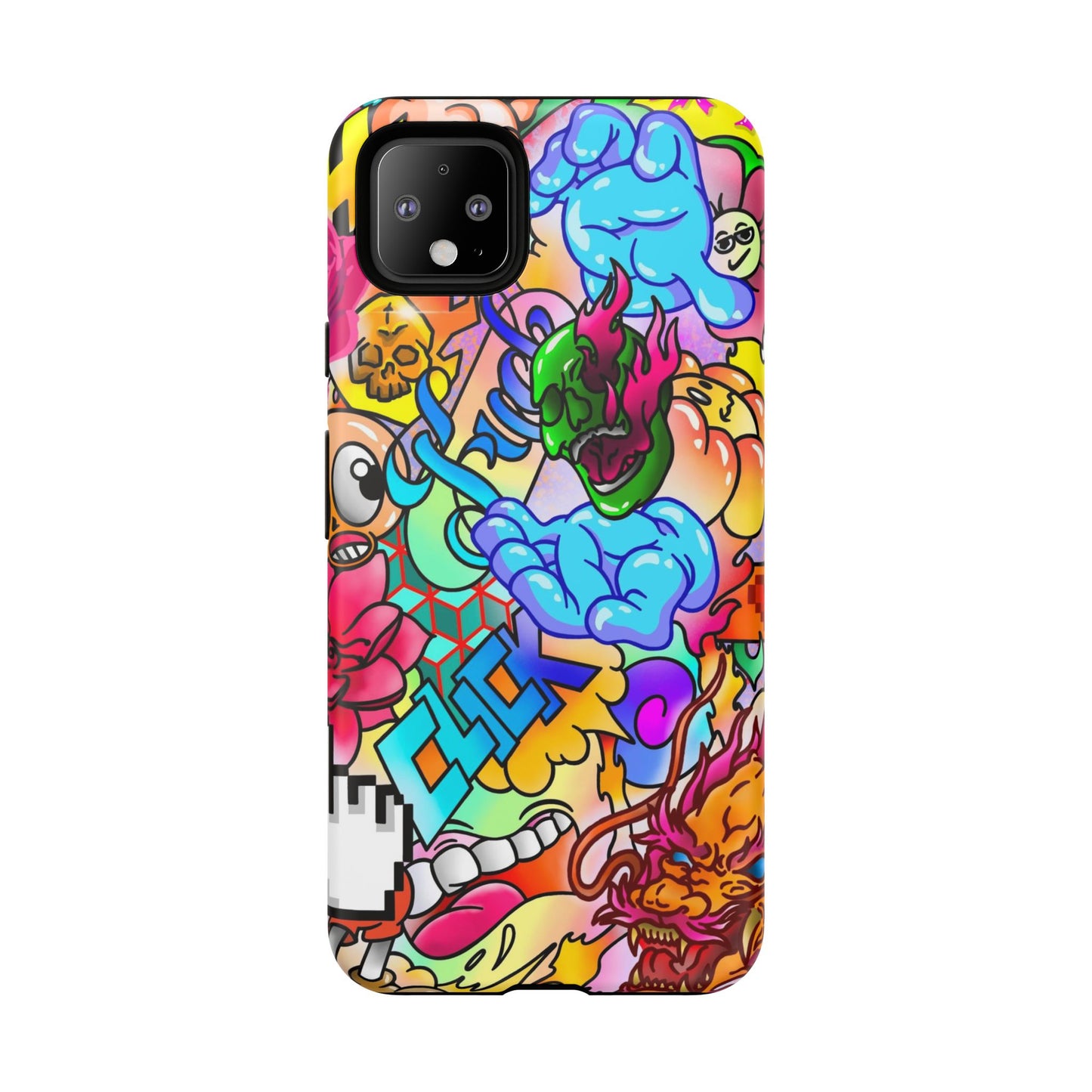 Vibrant Tough Phone Case - Funky Art Design for Gamers & Art Lovers
