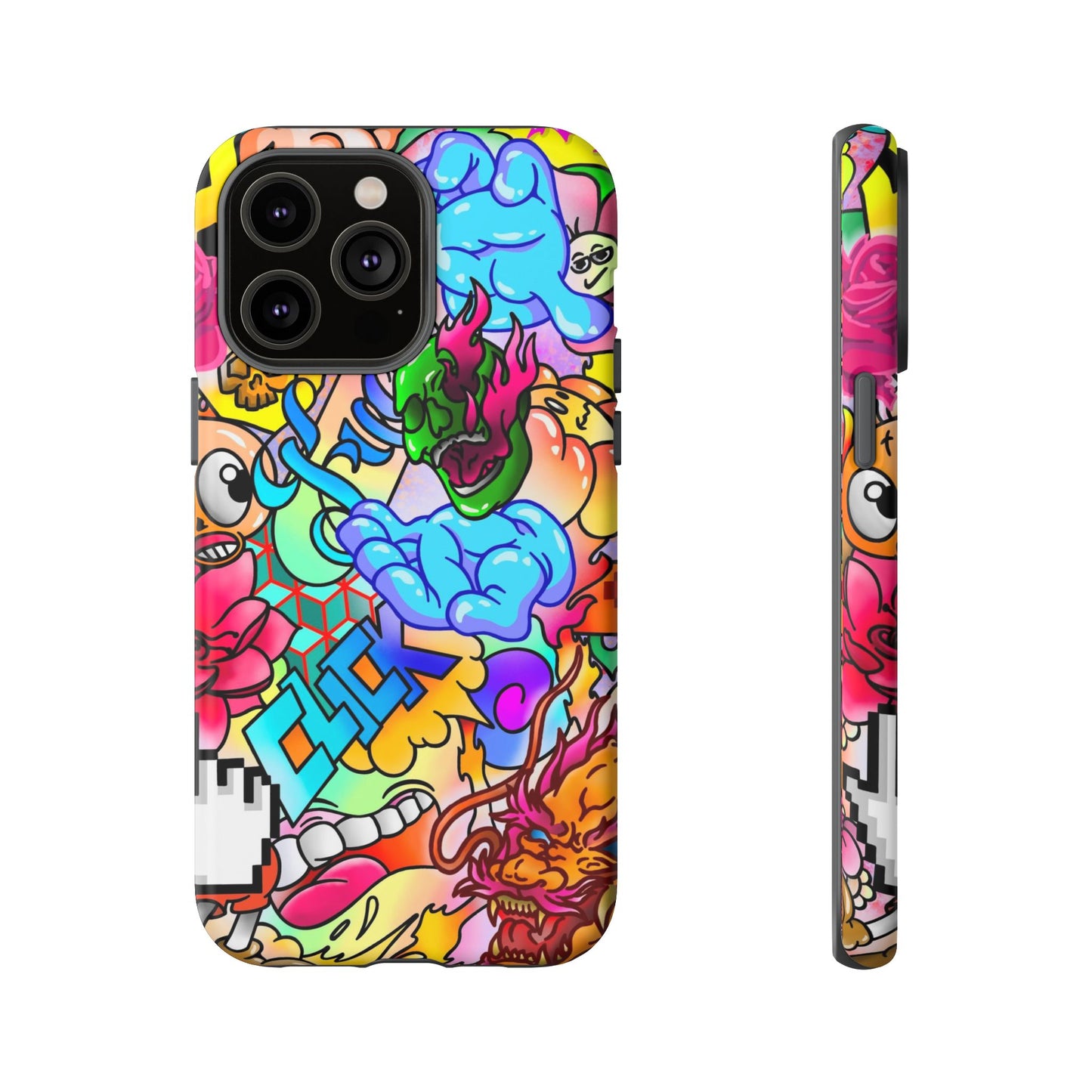 Vibrant Tough Phone Case - Funky Art Design for Gamers & Art Lovers