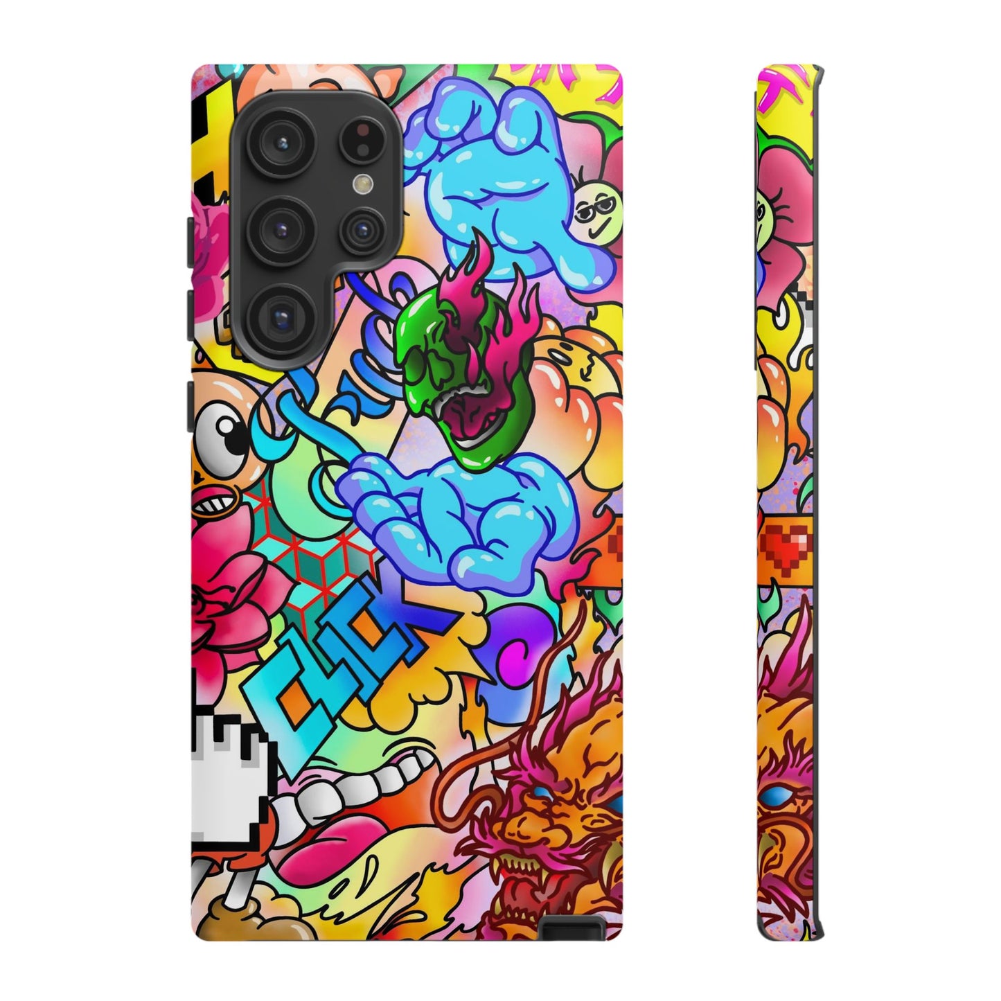 Vibrant Tough Phone Case - Funky Art Design for Gamers & Art Lovers