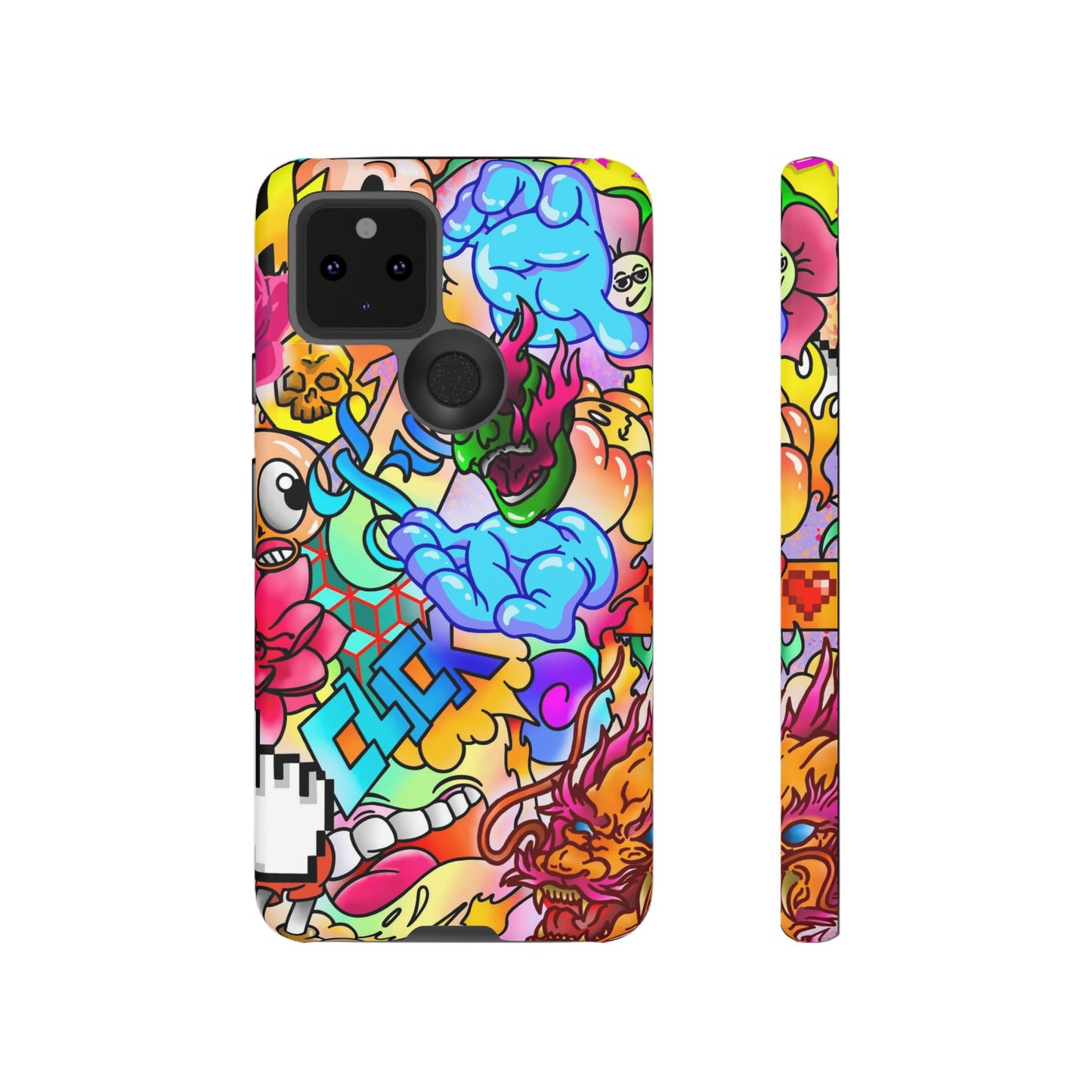 Vibrant Tough Phone Case - Funky Art Design for Gamers & Art Lovers