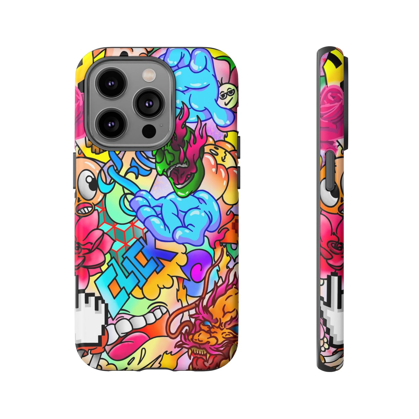Vibrant Tough Phone Case - Funky Art Design for Gamers & Art Lovers