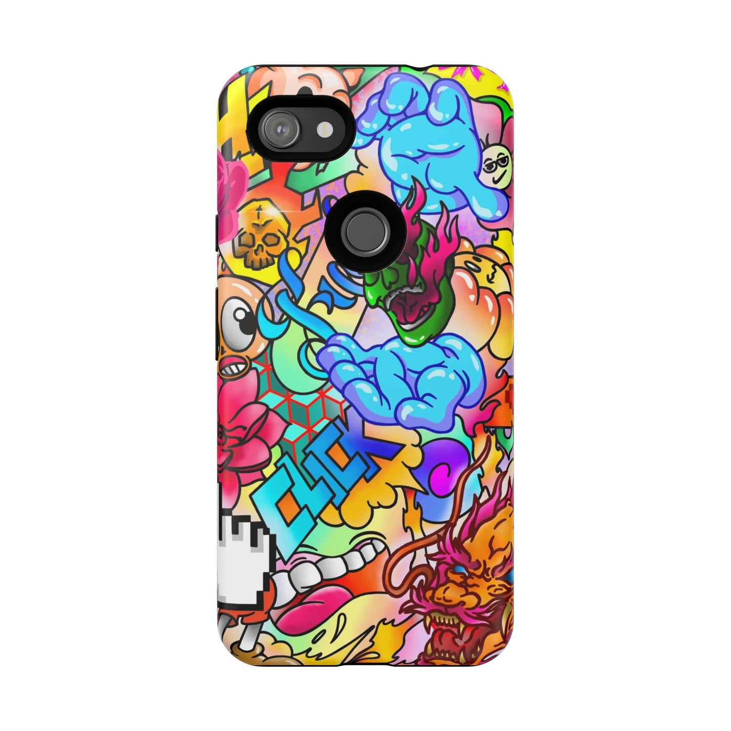 Vibrant Tough Phone Case - Funky Art Design for Gamers & Art Lovers