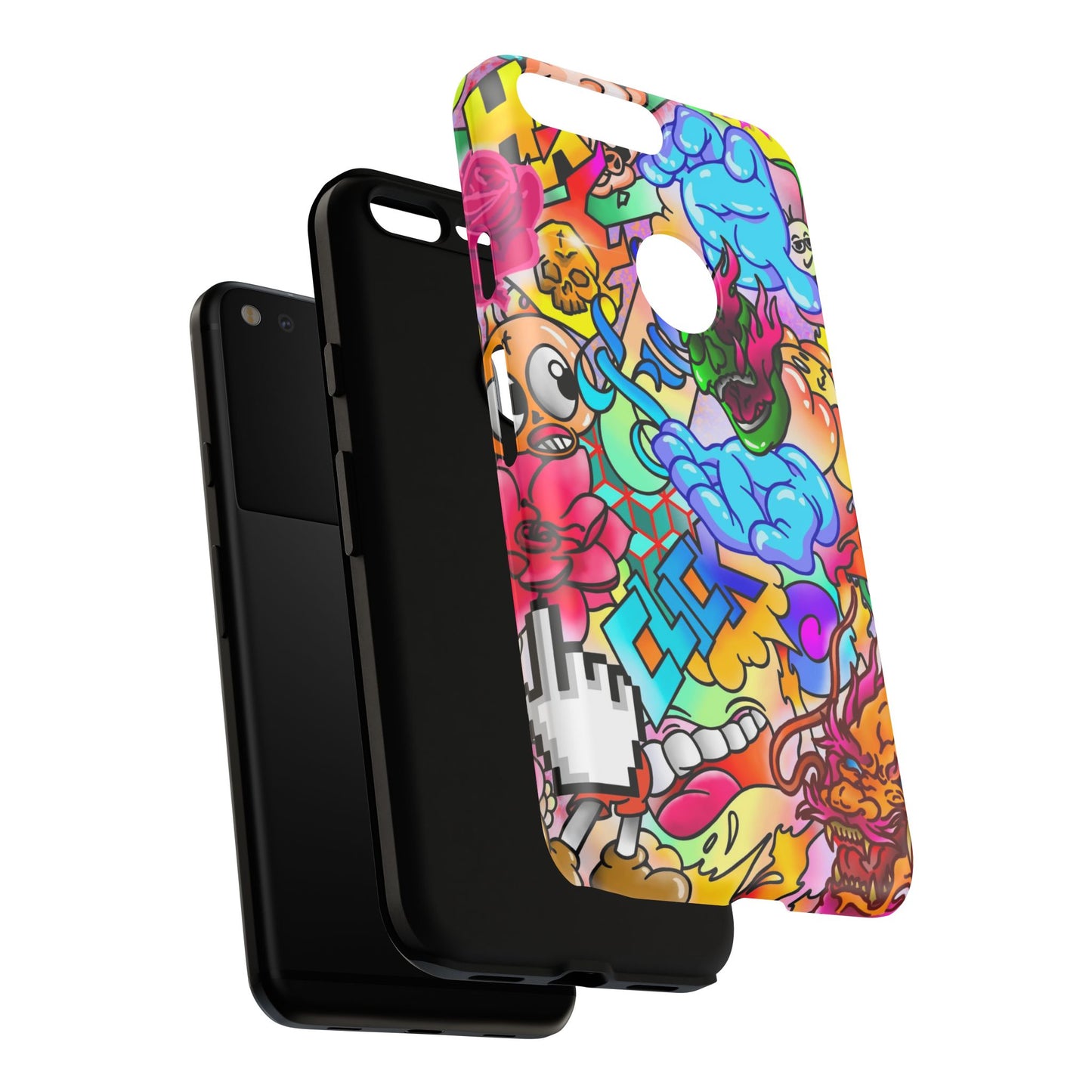 Vibrant Tough Phone Case - Funky Art Design for Gamers & Art Lovers