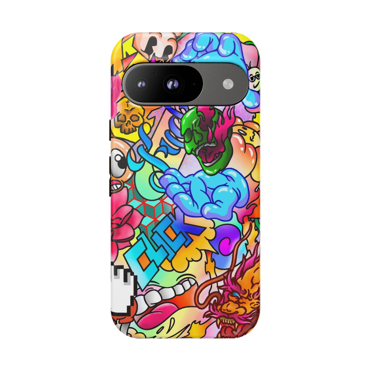 Vibrant Tough Phone Case - Funky Art Design for Gamers & Art Lovers
