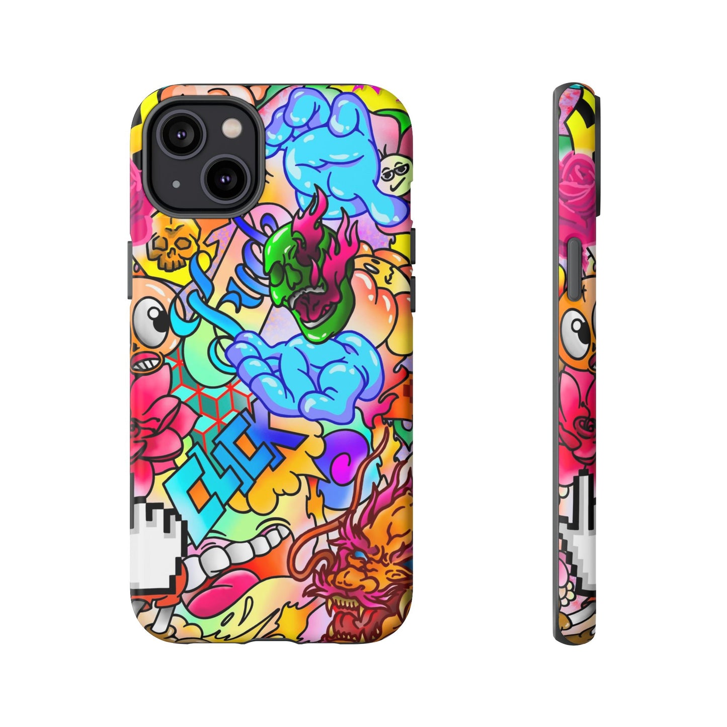 Vibrant Tough Phone Case - Funky Art Design for Gamers & Art Lovers