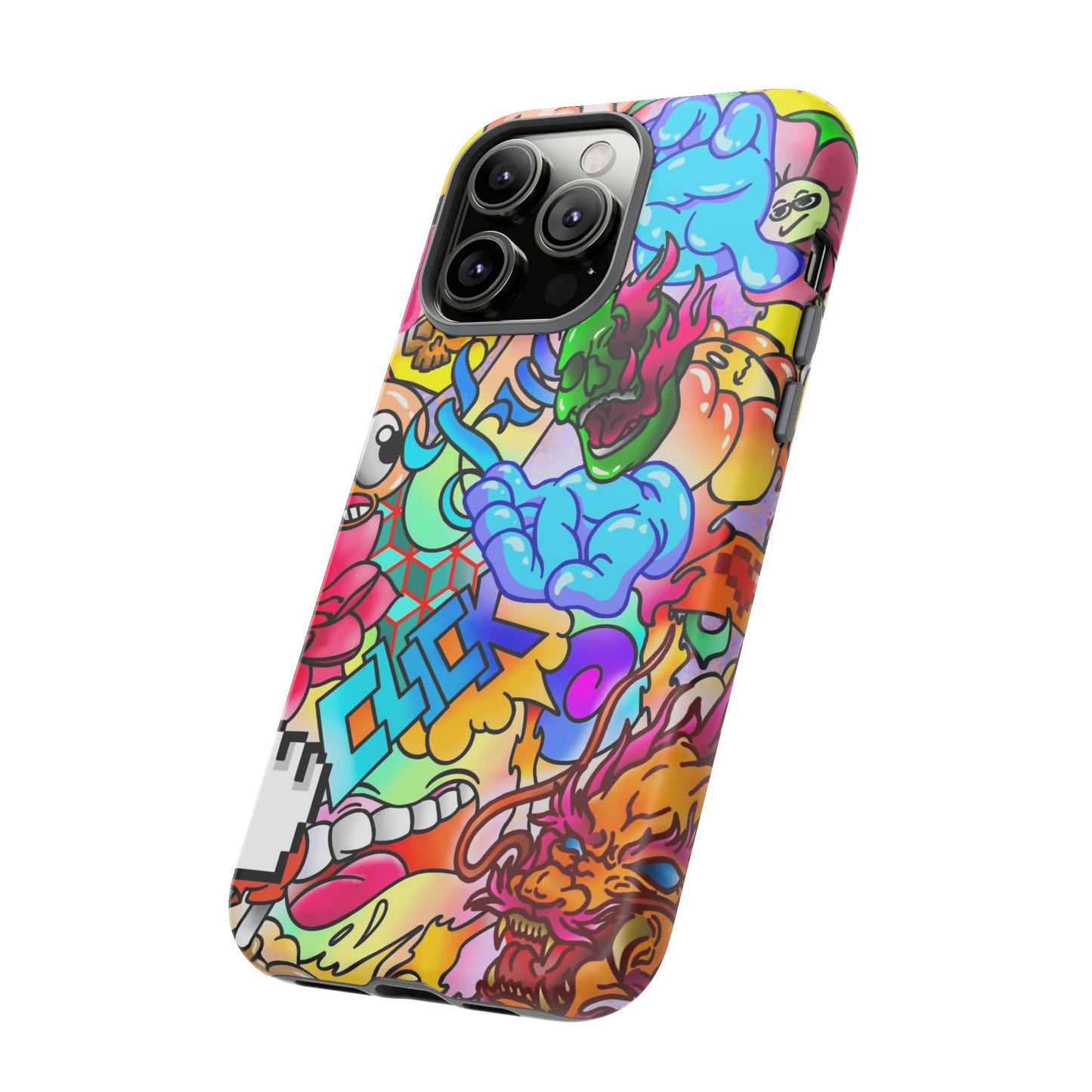 Vibrant Tough Phone Case - Funky Art Design for Gamers & Art Lovers