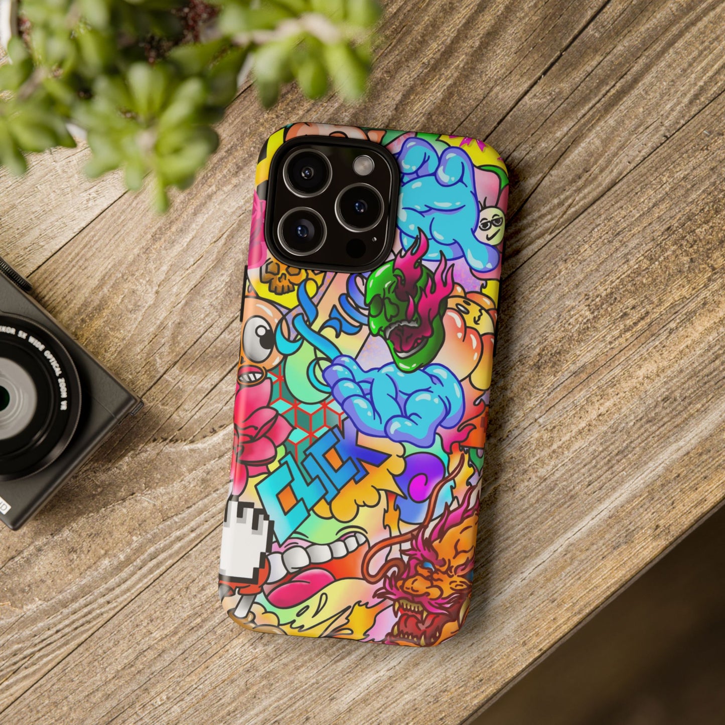 Vibrant Tough Phone Case - Funky Art Design for Gamers & Art Lovers