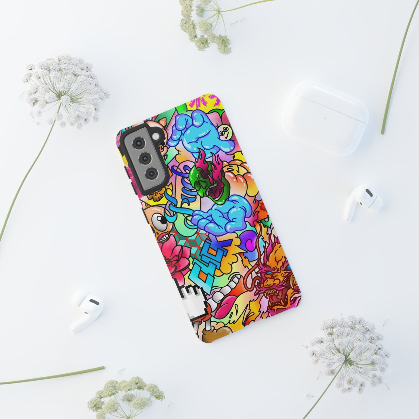 Vibrant Tough Phone Case - Funky Art Design for Gamers & Art Lovers