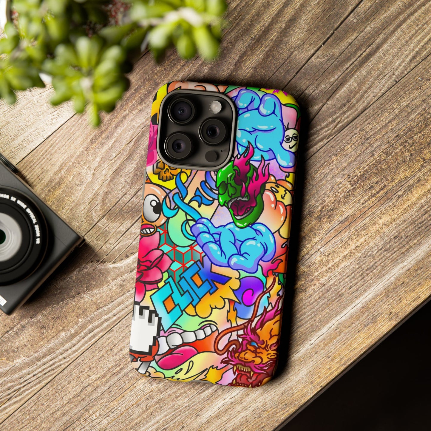 Vibrant Tough Phone Case - Funky Art Design for Gamers & Art Lovers