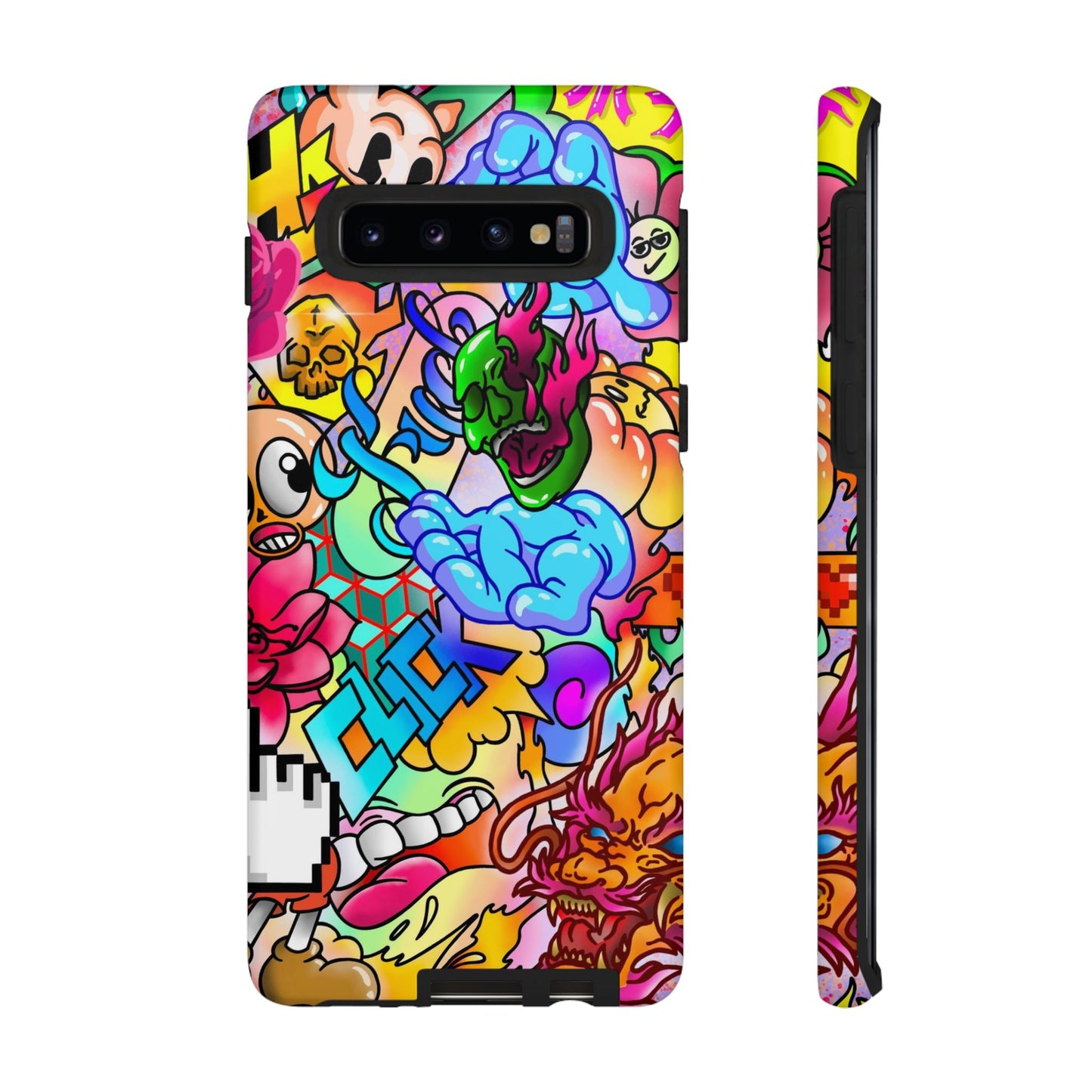 Vibrant Tough Phone Case - Funky Art Design for Gamers & Art Lovers