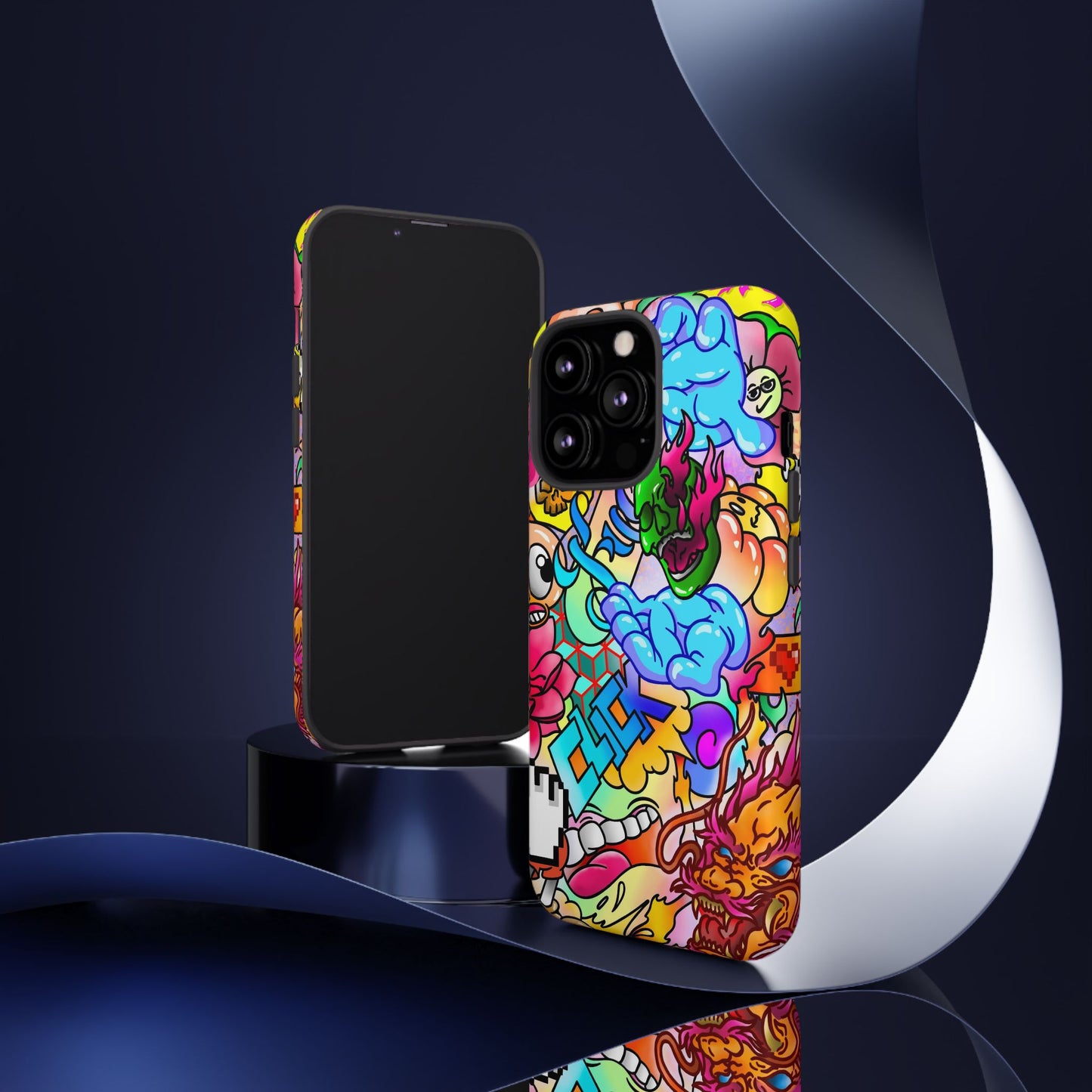 Vibrant Tough Phone Case - Funky Art Design for Gamers & Art Lovers