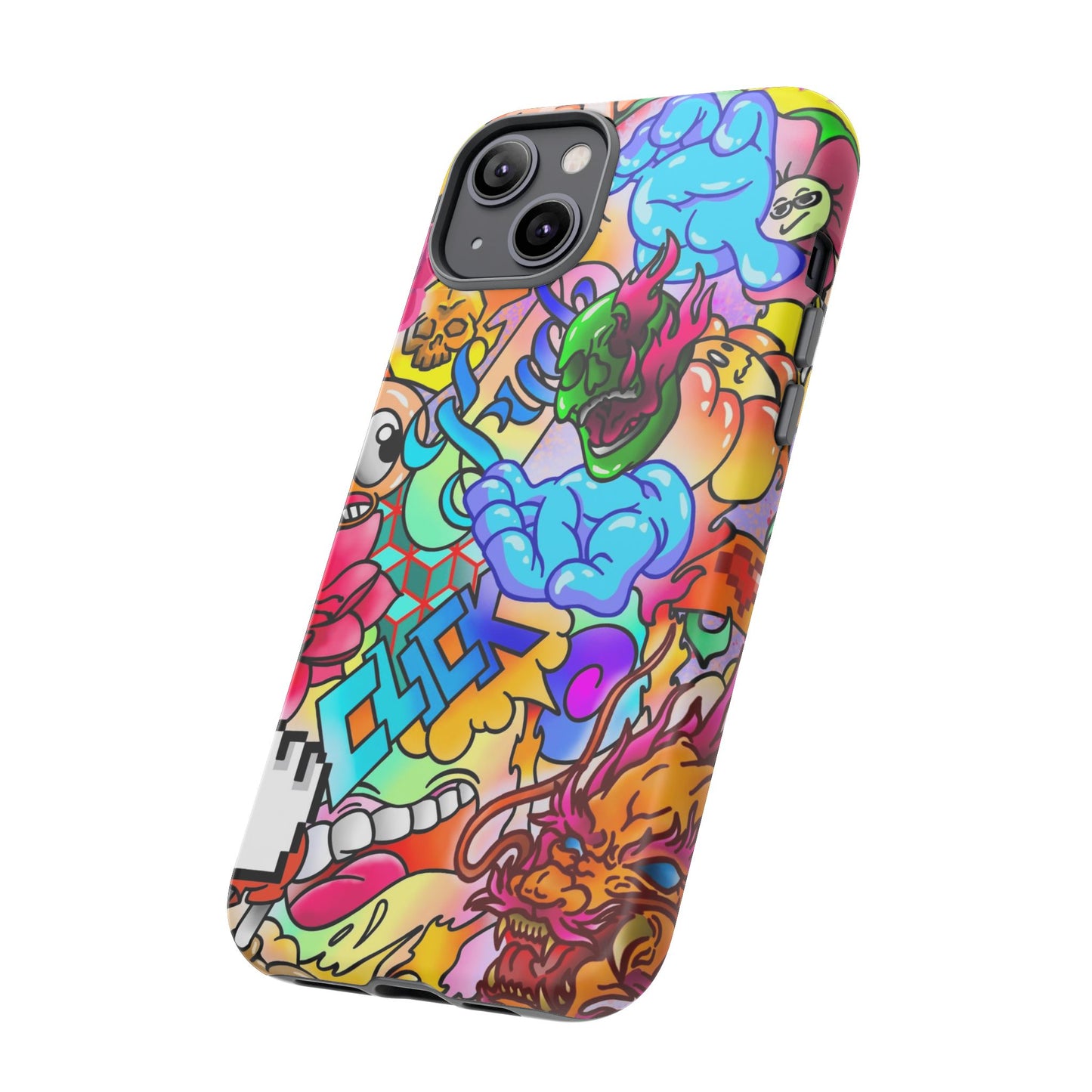 Vibrant Tough Phone Case - Funky Art Design for Gamers & Art Lovers