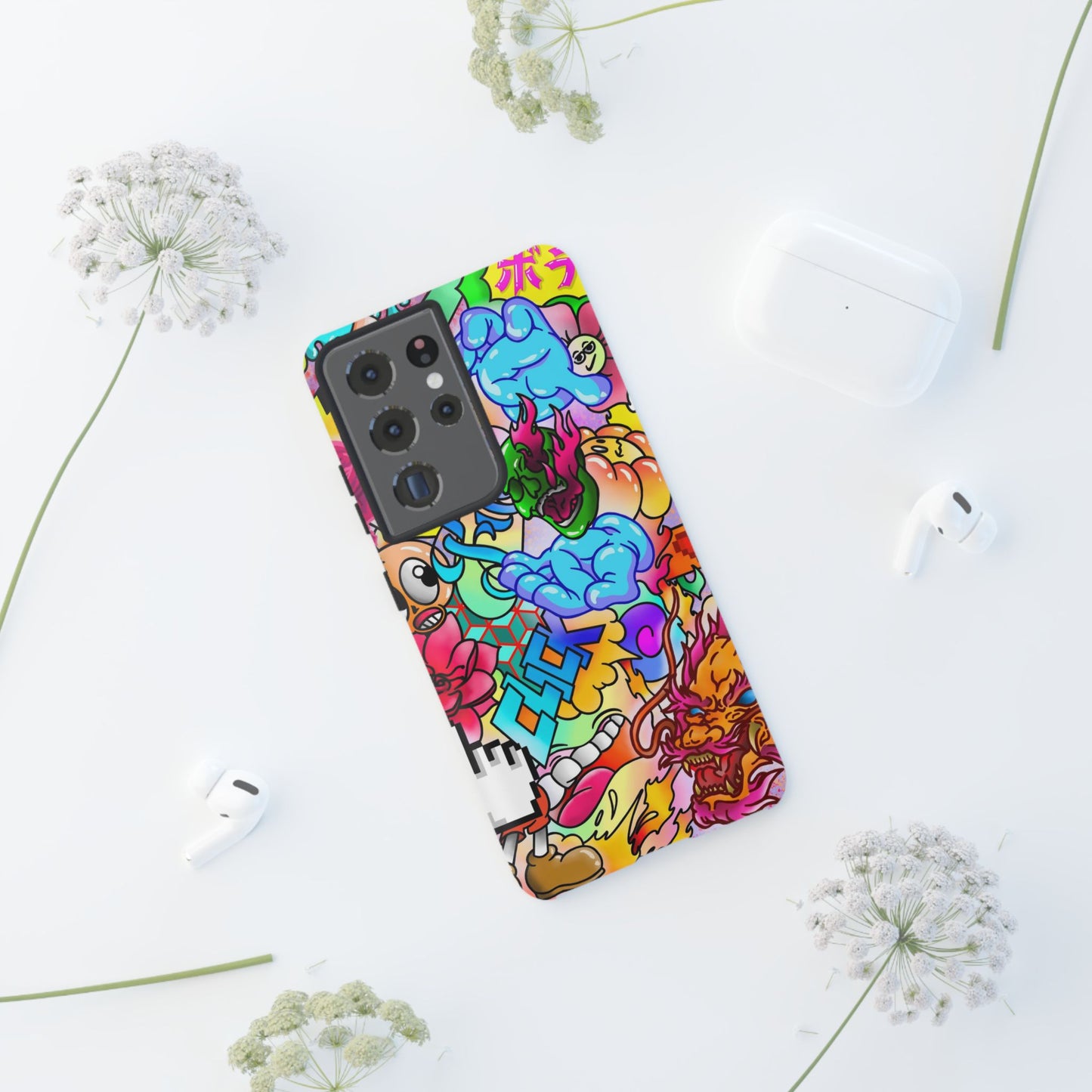 Vibrant Tough Phone Case - Funky Art Design for Gamers & Art Lovers