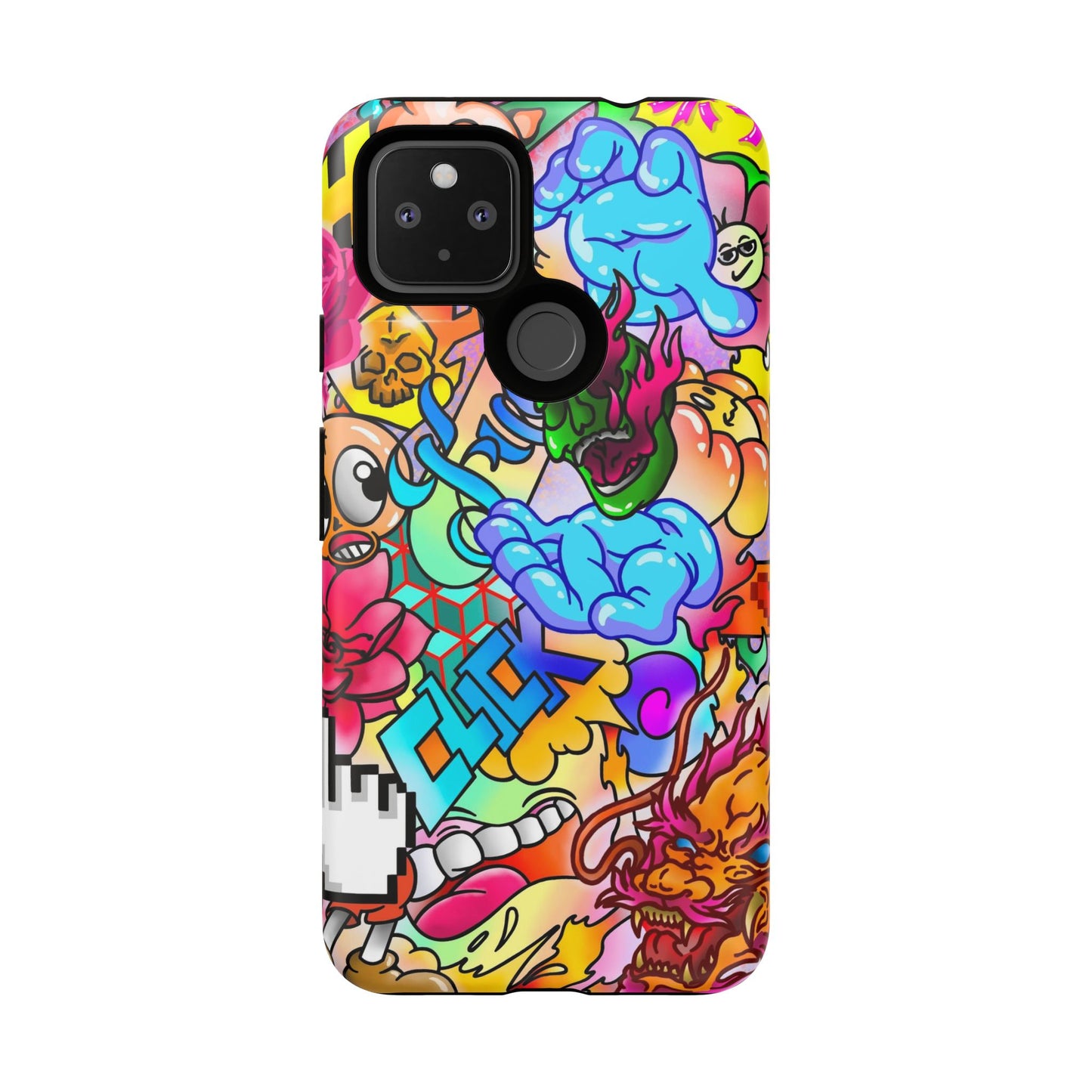 Vibrant Tough Phone Case - Funky Art Design for Gamers & Art Lovers