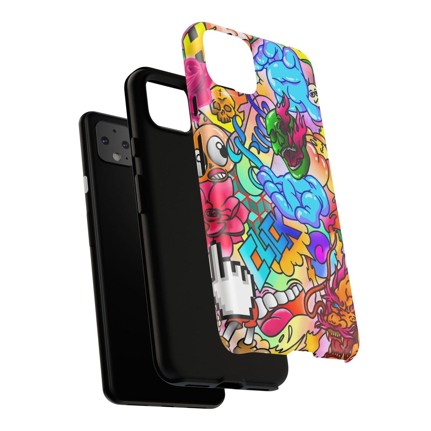 Vibrant Tough Phone Case - Funky Art Design for Gamers & Art Lovers