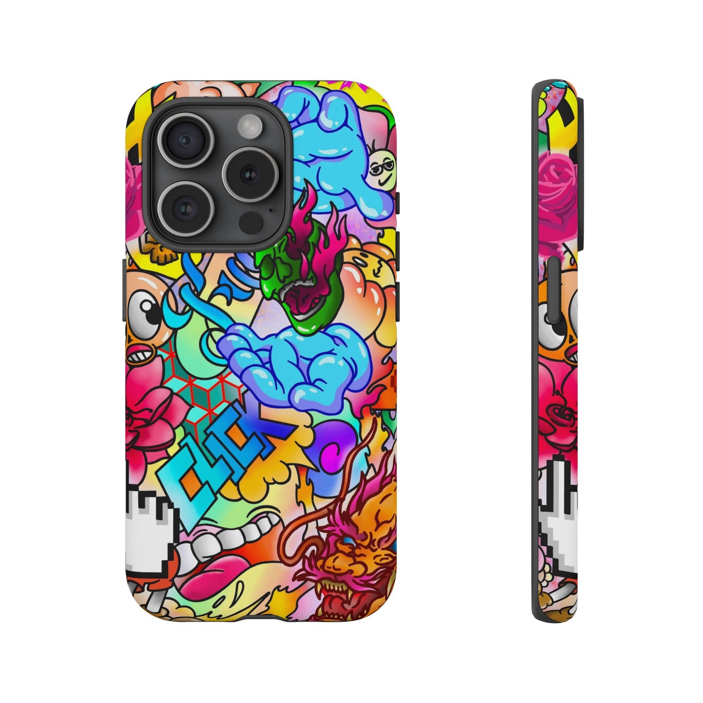 Vibrant Tough Phone Case - Funky Art Design for Gamers & Art Lovers