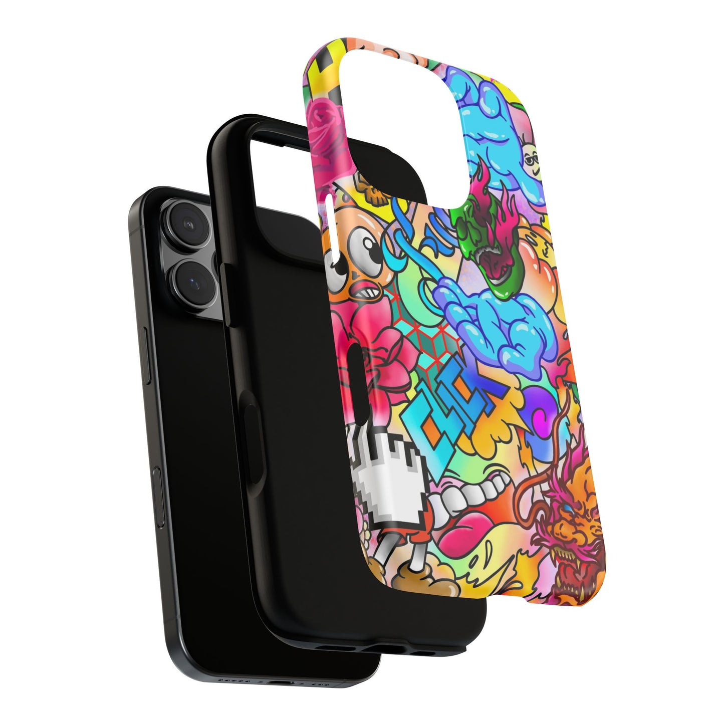 Vibrant Tough Phone Case - Funky Art Design for Gamers & Art Lovers