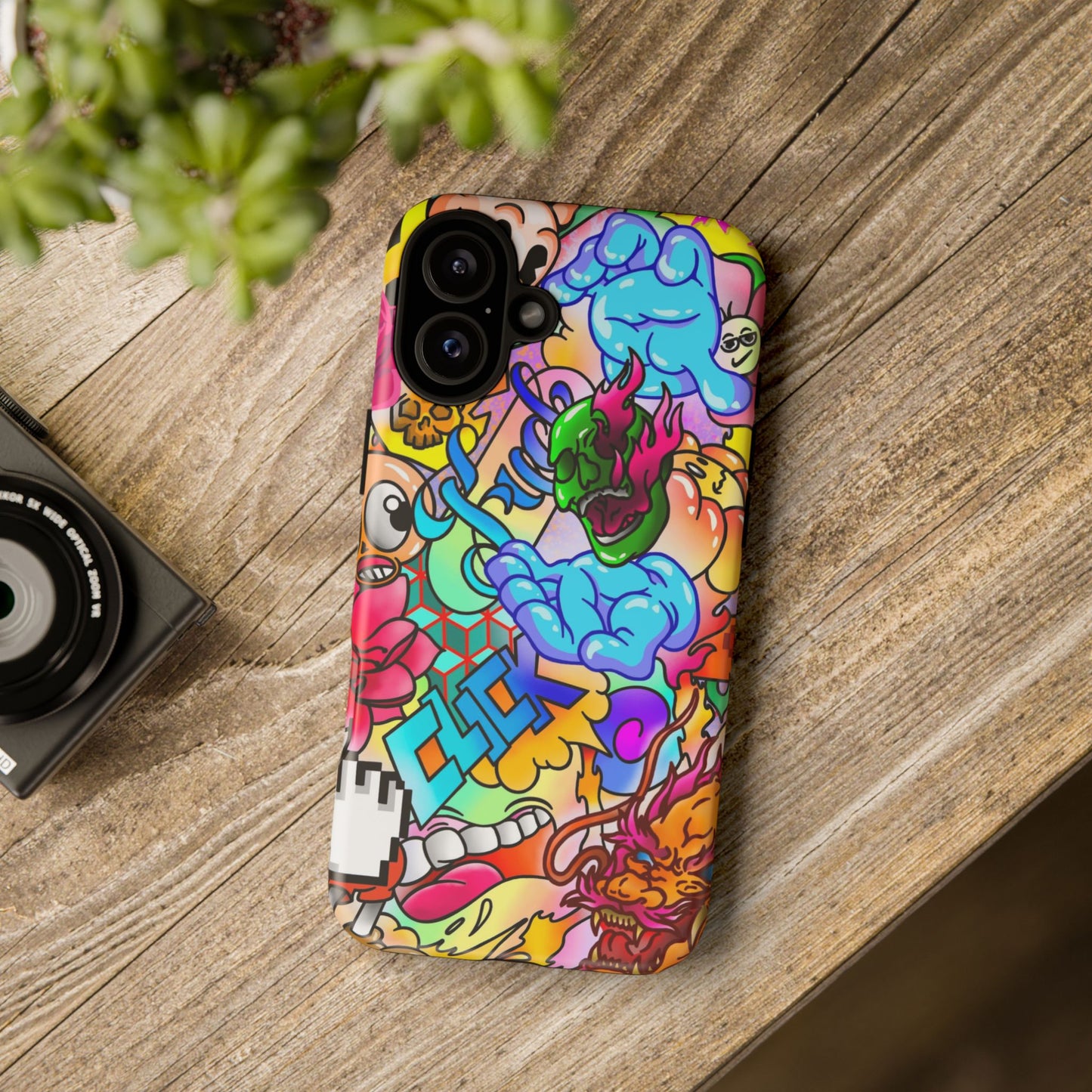 Vibrant Tough Phone Case - Funky Art Design for Gamers & Art Lovers