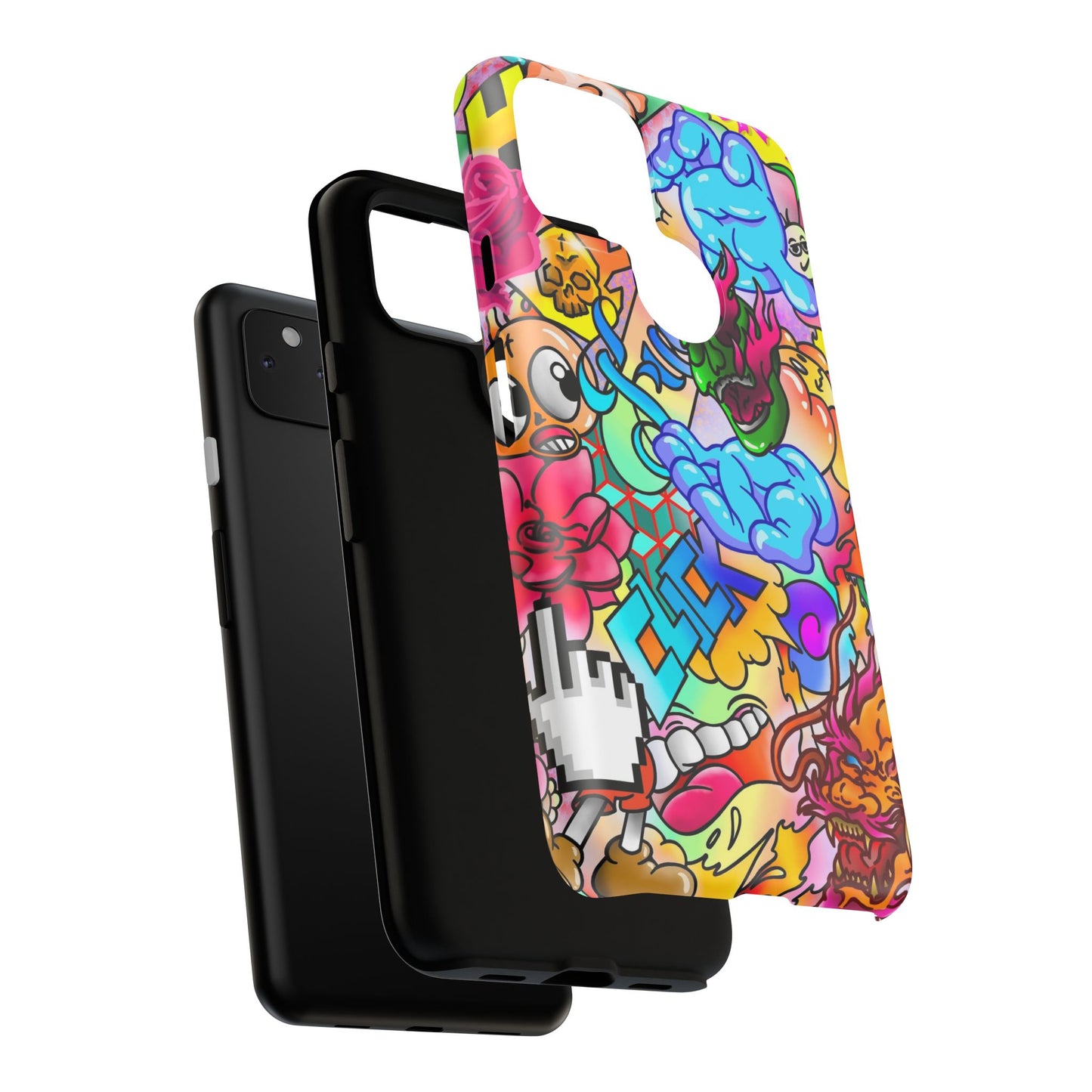 Vibrant Tough Phone Case - Funky Art Design for Gamers & Art Lovers