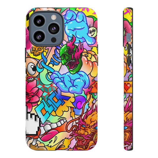 Vibrant Tough Phone Case - Funky Art Design for Gamers & Art Lovers