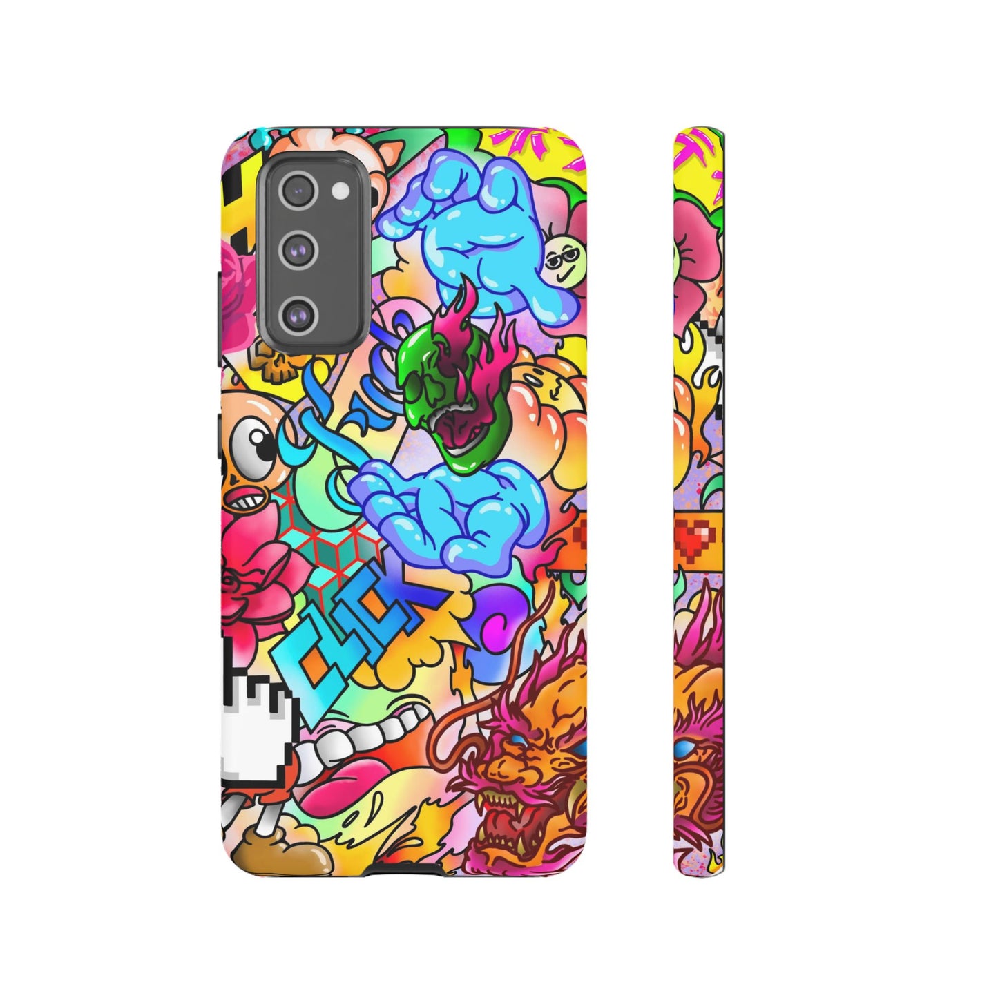 Vibrant Tough Phone Case - Funky Art Design for Gamers & Art Lovers